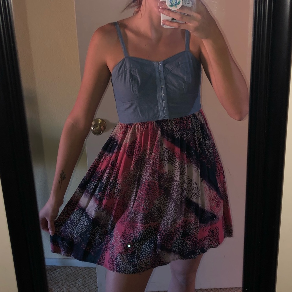 Printed Half & Half Sundress